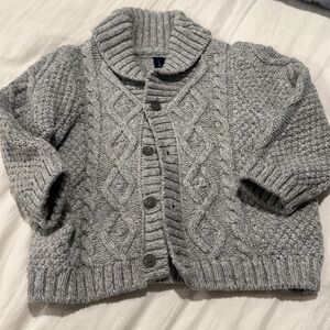 Janie and Jack Cozy Gray Knit Kids Cardigan